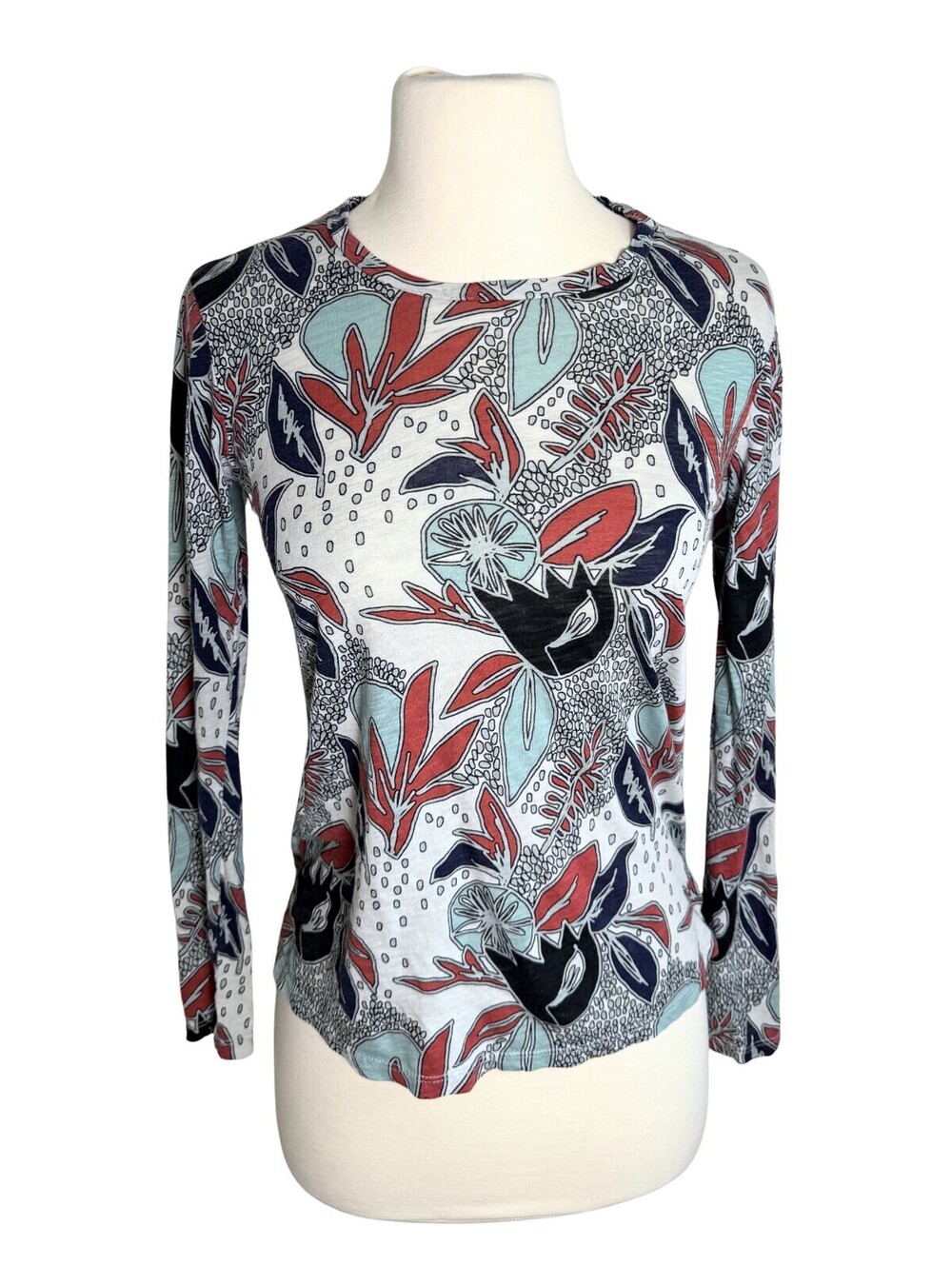 Stateside Anthropologie Supima Cotton Botanical Long Sleeve Tee XS USA